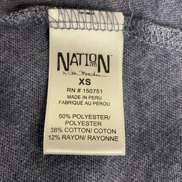 Nation LTD Phoebe Seam Front Slubbed Knit Mini Tank Dress Blue Sz XS Casual - Picture 6 of 7